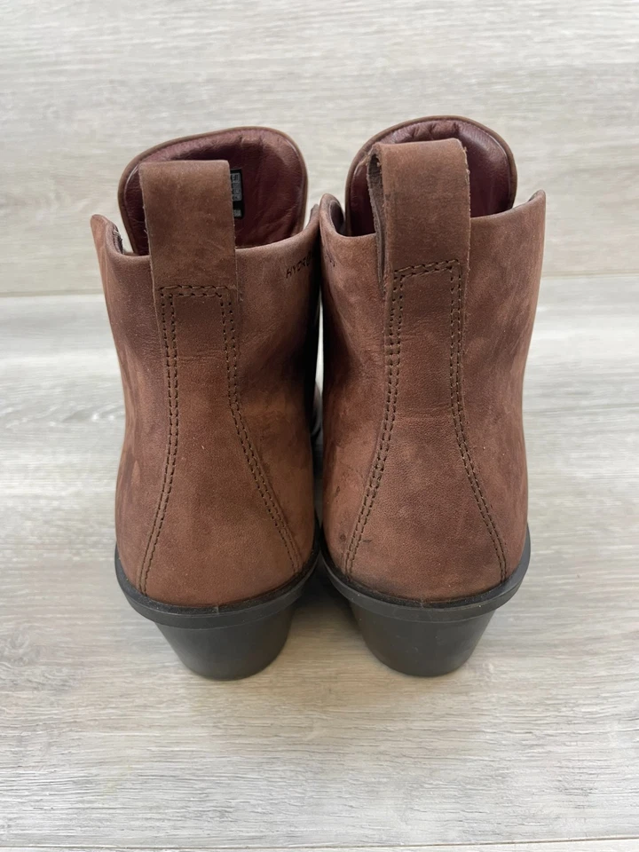 Ecco Skyler Hydromax Mujer 9.5 Marrón Botín Cuero Bota Motociclista Cuña Comodidad Foto 4 de 4