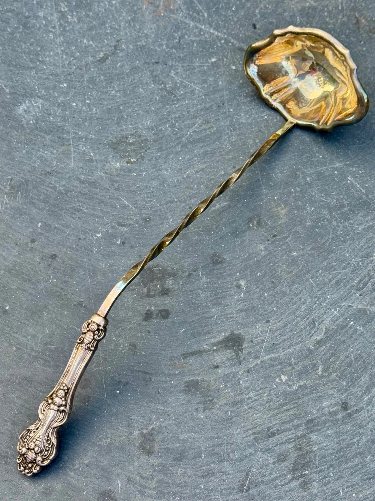 Rare Reed & Barton Gold and Silverplate Soup Punch Ladle 15 3/4" with Twist
Opens in a new window or