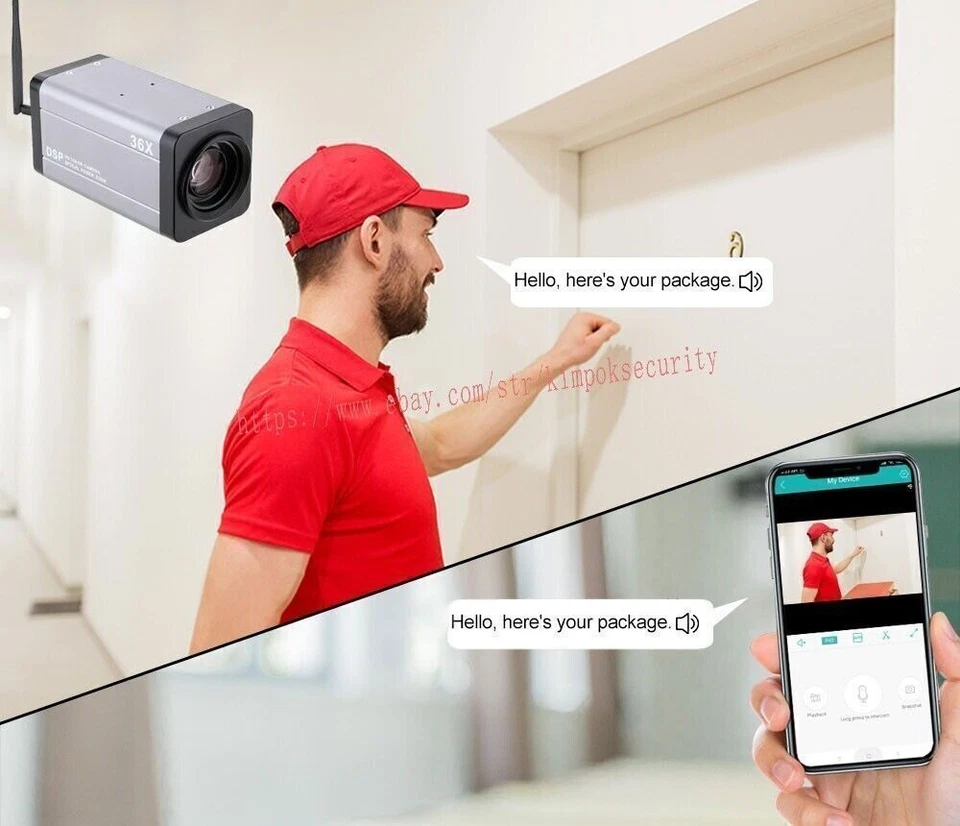 5MP Wifi 36XOptical Zoom Auto Focus Wireless CCTV IP Box Camera Audio Output Lot - Image 3 of 4