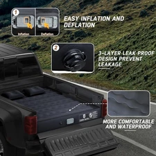 Truck Bed Air Mattress For 6.0-6.5ft Full-size Short Beds, Easily Inflates And D