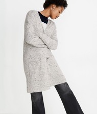 NWT Madewell Donegal Kent Cardigan Sweater Open Front Flecked Gray Size SMALL