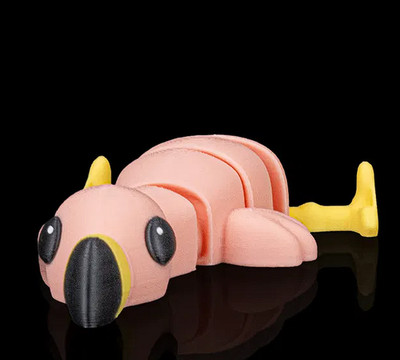 BuildInk  3D Printed Articulated Chick Figurine   Cute Flexible Display