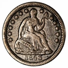 1843 Seated Liberty Half Dime H10C Raw