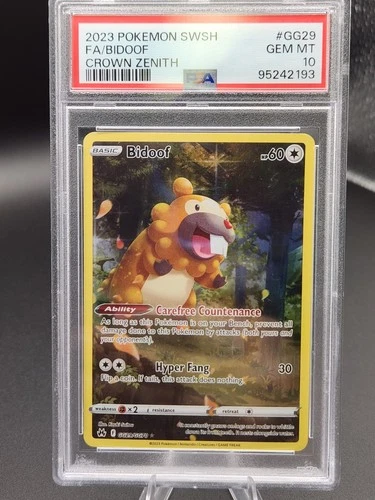 Pokémon TCG Bidoof GG29/GG70  - PSA 10 (Crown Zenith Golarian Gallery) English