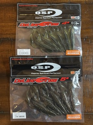 (LOT OF 2) PACKS OF OSP SOFT PLASTICS DoLive Craw *NEW* JDM 4'' and 5''