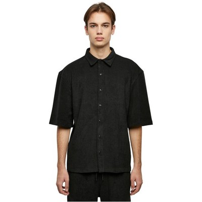 Urban Classics Boxy Towel Shirt Men Shirt Button Placket Casual Shirt