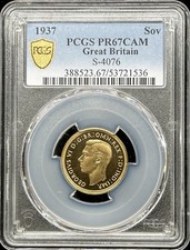 1937 Great Britain George VI Gold Sovereign PR67CAM Graded By PCGS