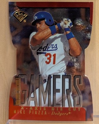 1997 Leaf SILVER FRACTAL MATRIX X AXIS DIE CUT #373 Mike Piazza RARE PARALLEL