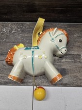 Fisher Price Pony Music Box Schubert's Cradle Song 1968 Pull String  Music Work