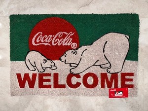 Coca Cola Mom & Baby Polar Bears Holiday Outdoor Coir Doormat Rug 18” x 28”