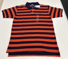 NWT Vintage Polo Ralph Lauren Striped Short Sleeve Polo Shirt Size XL Youth USA