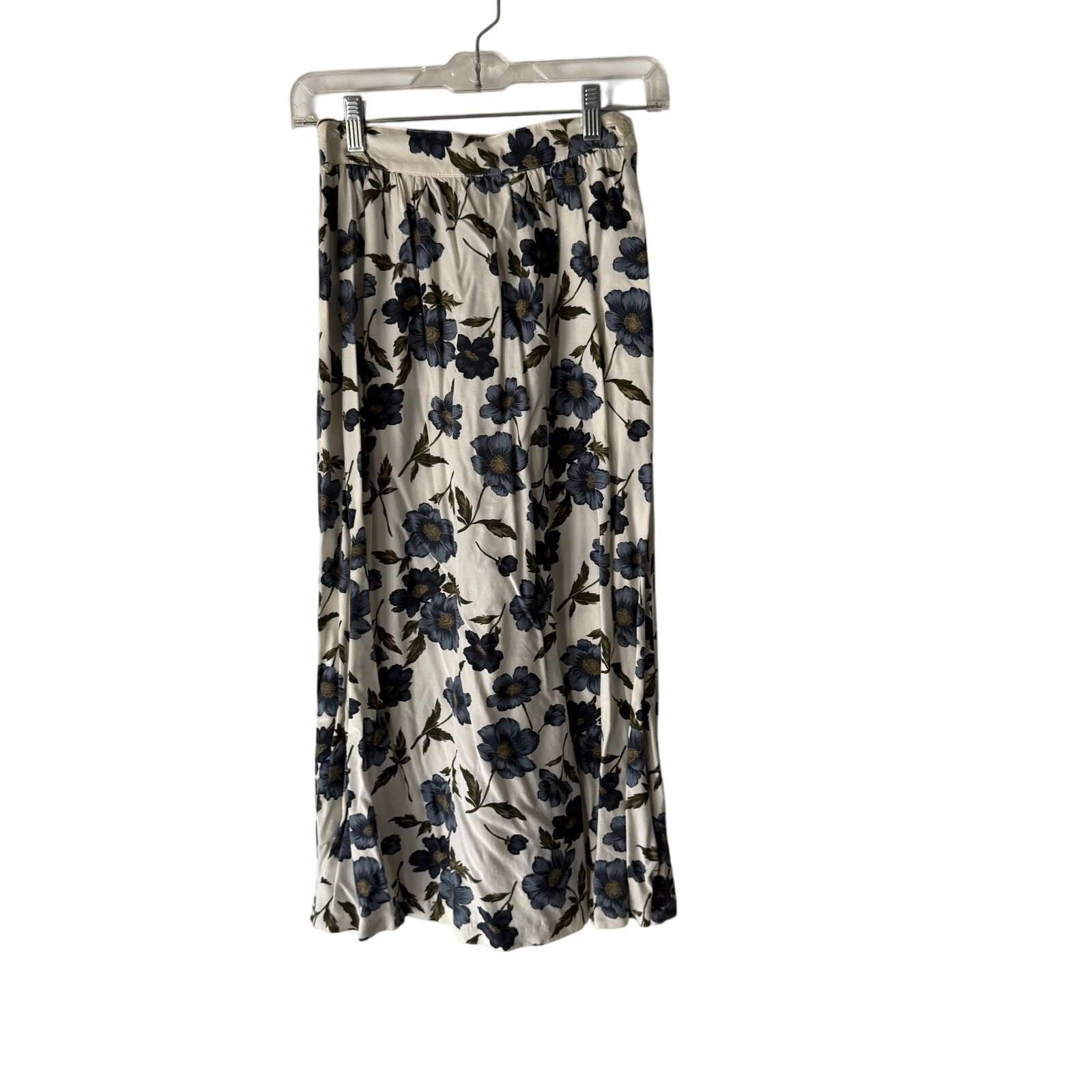 Vintage 90s White Stag Floral Maxi Skirt Size 8 Cottagecore Rayon USA Made