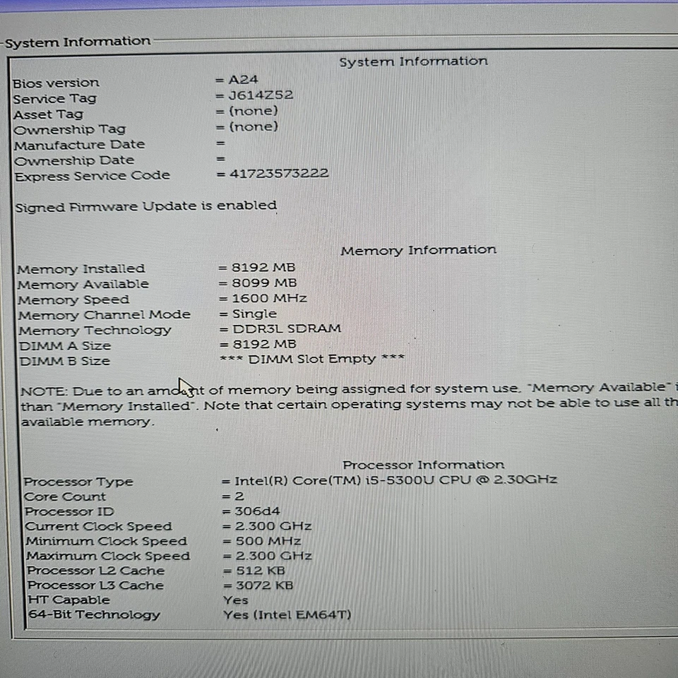 Dell Latitude E5550 Laptop, i5-5th gen 4GB RAM NO SSD/CHARGER/OS A-1 Laptop, photo 2 of 5