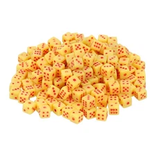 500Pcs Mini Dice, 5mm/0.2" Acrylic Game Dot Square Dice, Yellow/Red