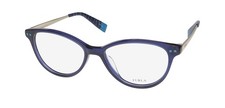 NEW FURLA VFU083 EYEWEAR WOMENS CAT EYE PLASTIC BLUE 51-16-140 0T31 FULL-RIM