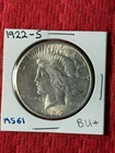 1922- S  Peace Silver Dollar  BU+ cond.