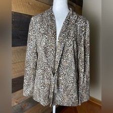 Chico's Leopard Print Women's Jacket Blazer Size 12/14