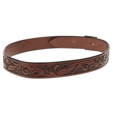 Austin Accent Inc. 1" Brown Leather Scroll W/Buckle Hat Band Brown