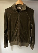 Vintage JUICY COUTURE Brown MEDIUM Made-in-USA Velour Track Jacket Women's M y2k