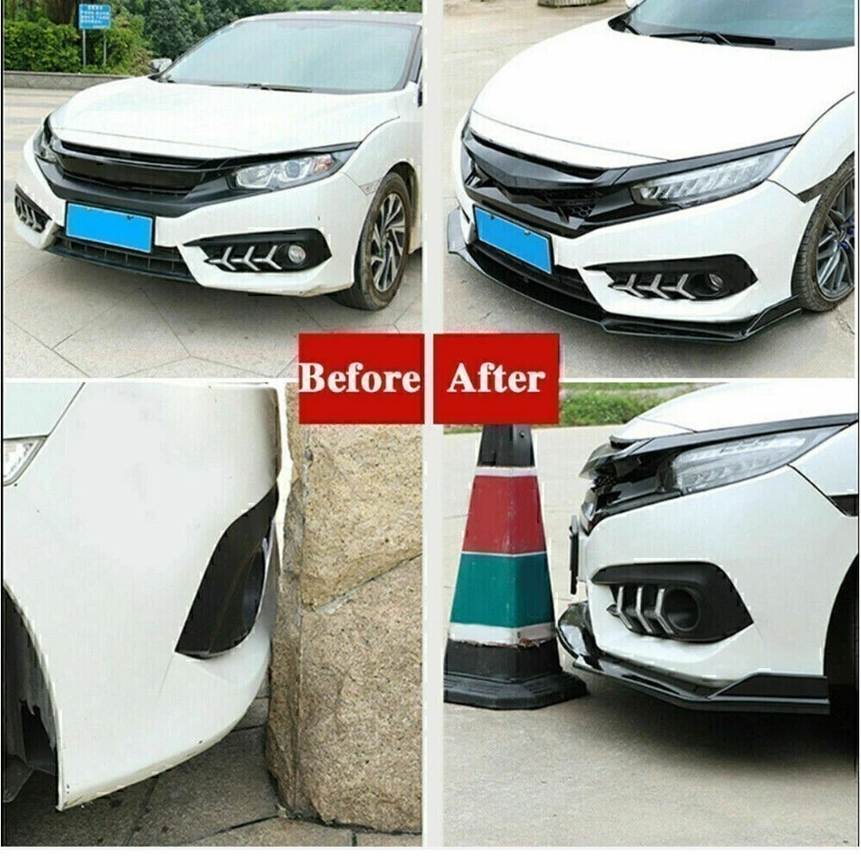 Parachoques delantero divisor alerón labial para Mercedes-Benz C180 C200 C230 C250 C300 Foto 3 de 4