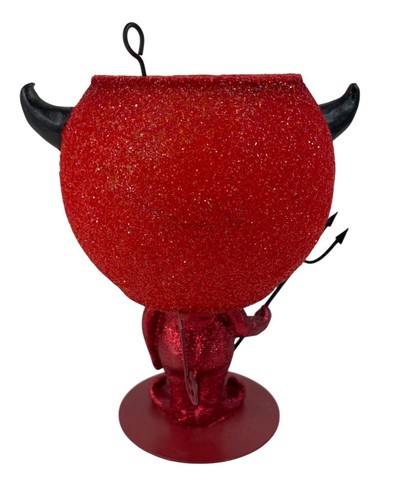 Department 56 Halloween Glitter Glass Votive Candle Holder Devil - Picture 5 of 14
