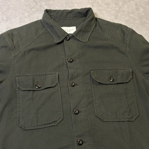 Sandro Paris Shirt Mens XL Green Utility Pockets Made In Portugal - Picture 6 of 8