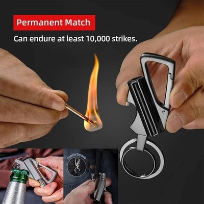 Permanent Match Infinity Feuerzeug Multitool Schlüsselanhänger Flaschenöffner DE