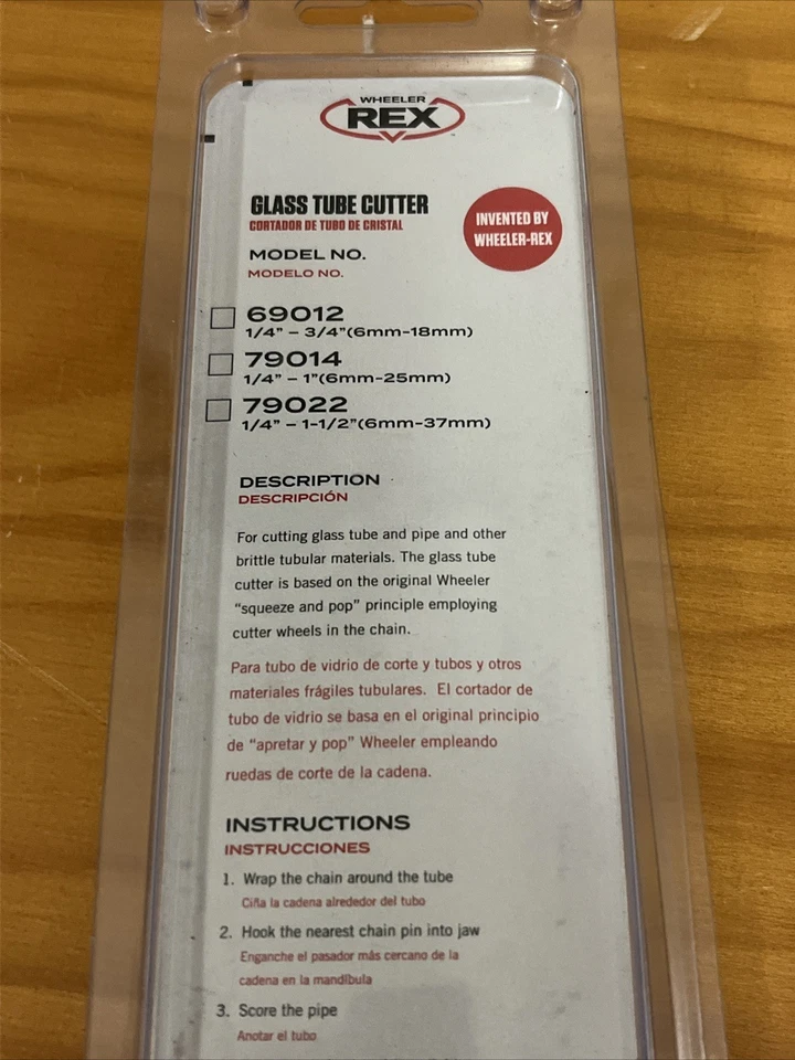 WHEELER-REX 79014 Glass Tube Cutter 1/4" - 1" Diameter Pipe 38L092 Made In USA - Image 4 of 4