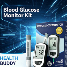 Blood Glucose Monitor Kit With 50 Test Strips 50 Lancets, Portable Meter Set