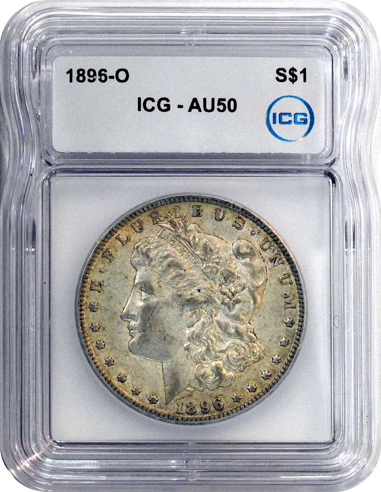 1896-O Morgan S$1 Silver $1 Dollar ICG AU50 About Uncirculated - Image 3 of 3