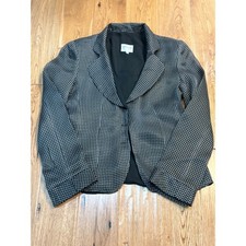 Armani Collezioni 100 Silk Check Blazer US 4 It 40 Made in Italy Missing Button
