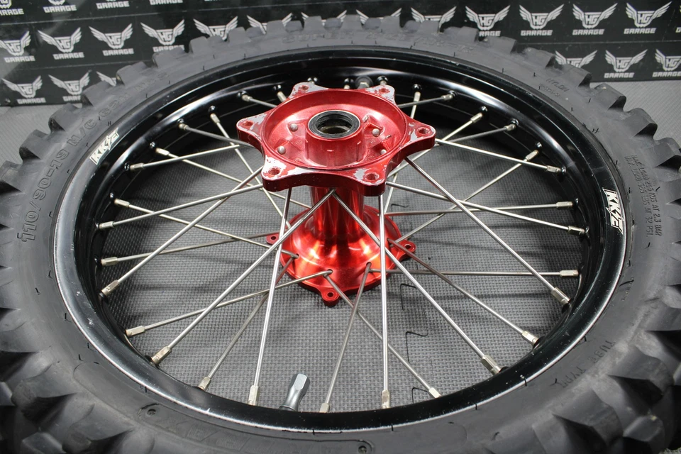 Honda 04-13 2010 CRF250R CRF450R KKE fundido juego de ruedas delanteras traseras ruedas neumáticos buenos Foto 4 de 4