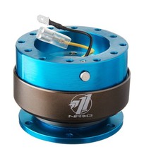 Steering Wheel Quick Release Adapter - 6-Hole, Blue/Titanium