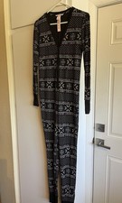 Victorias Secret Snowflake Thermal Waffle Long Jane One Piece Pajamas S NWT