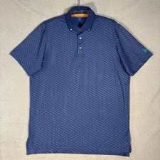 Greyson Polo Shirt Mens L Maltese Blue G Monogram AOP West Shore Country Club PA