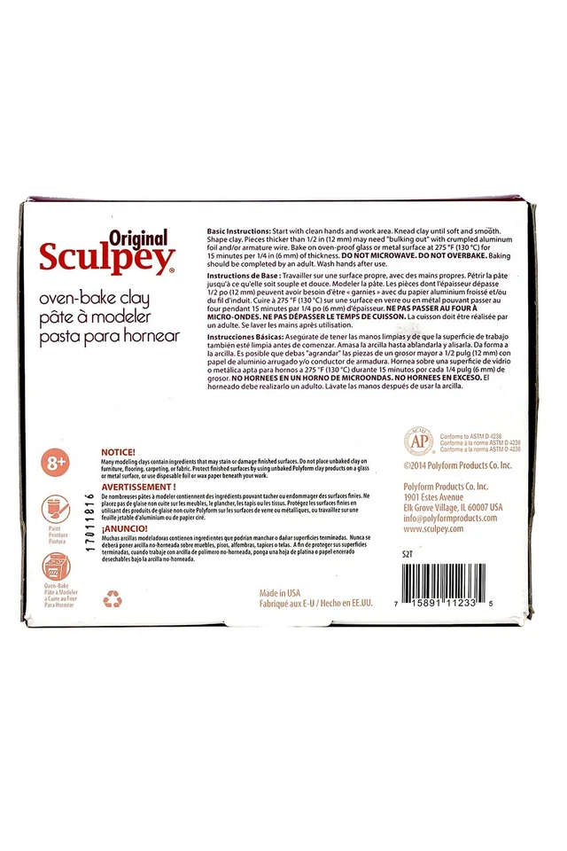 Terracota Sculpey original, no tóxica, arcilla polimérica, arcilla para hornear horno, 1,75 Foto 2 de 2