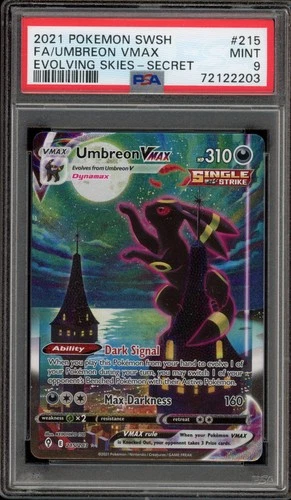 Pokemon Umbreon VMAX Evolving Skies Secret Rare Full Alt Art #215 PSA 9 Mint