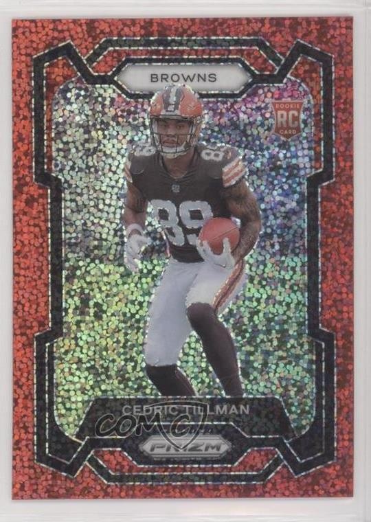 2023 Panini Prizm Rookies Red Sparkle Prizm Cedric Tillman #321 2h5
