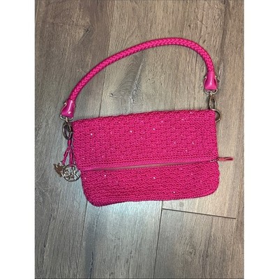 The Sak Fuchsia Braided Shoulder Clutch