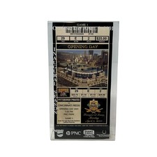 PNC Park 4/9/2001 Inaugural Opening 1st Game Pittsburgh Pirates Ticket & Holder