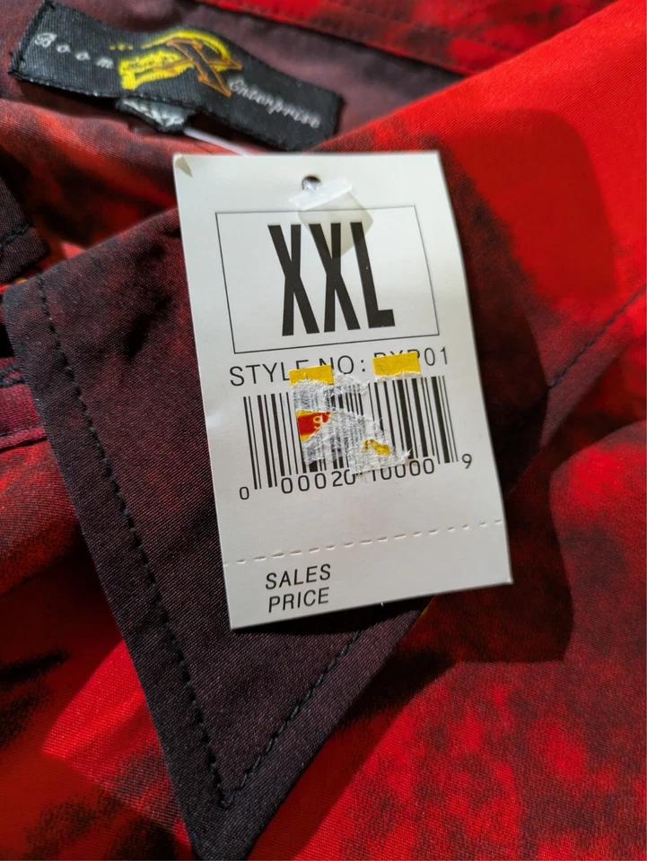 Vintage Boom Enterprise Shirt Mens XXL Red Fire Flame Warrior Cobra Graphic AOP - Image 3 of 4