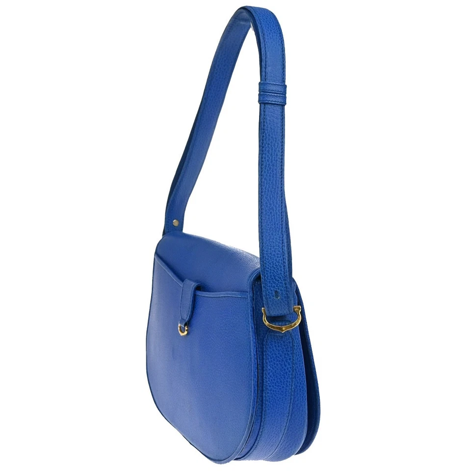 Bolso de Hombro MUST DE CARTIER 2C Logo Cuero Azul GHW Italia 86KA649 Foto 4 de 4