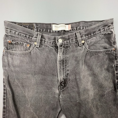 Levis 550 Jeans Men 36x32 Black Denim Relaxed Fit Straight Cotton Vintage Y2K - Picture 3 of 12