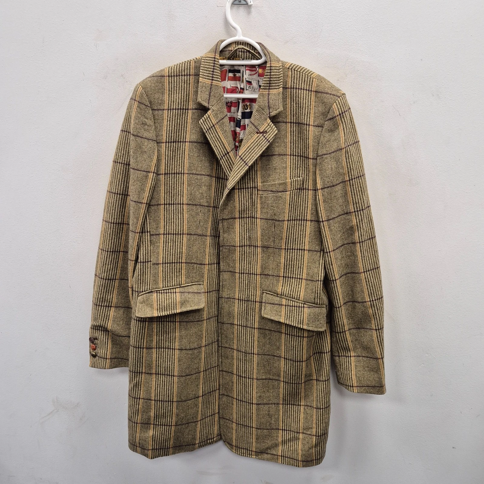 Joules Duke Check Tweed Wool Single Breasted Long Overcoat Jacket Size Large
Opens in a new window o