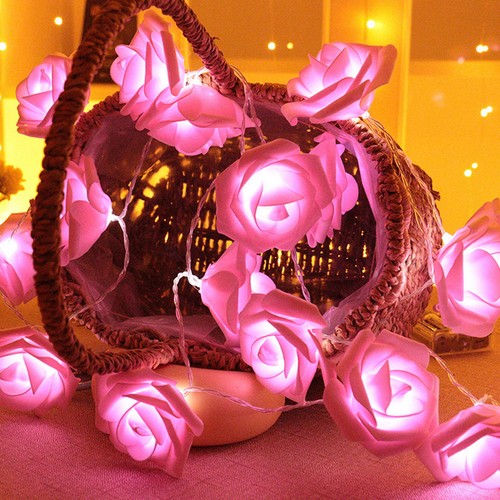 10-LED Rose Flower Fairy Wedding Garden Party Christmas Decor String Lights 1.5M - Picture 3 of 14