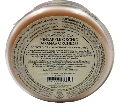 Slatkin & Co Pineapple Orchid 14.5 oz Single Wick Scented Candle Galss Jar NEW - Picture 5 of 6