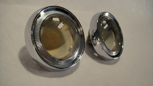 1965-1968 CADILLAC DEVILLE OEM REAR INTERIOR COURTESY LIGHT BEZEL SET - 2 PC - Picture 3 of 8