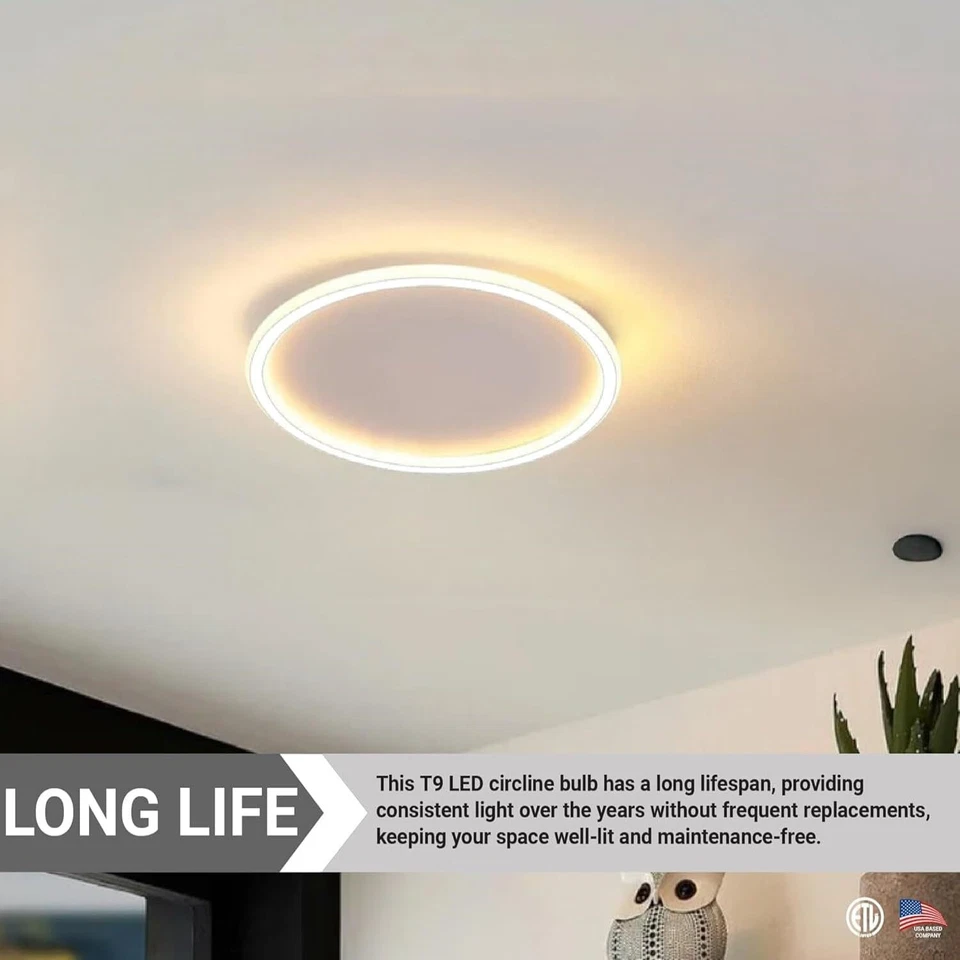 Diodesy 2PK 8" Fluorescent Light Bulbs T9 Round Lamp 11W Color Selectable 1100LM - Image 4 of 4