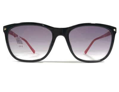 Candies Sunglasses CA1017 01C Black Red Square Frames with Purple Lenses