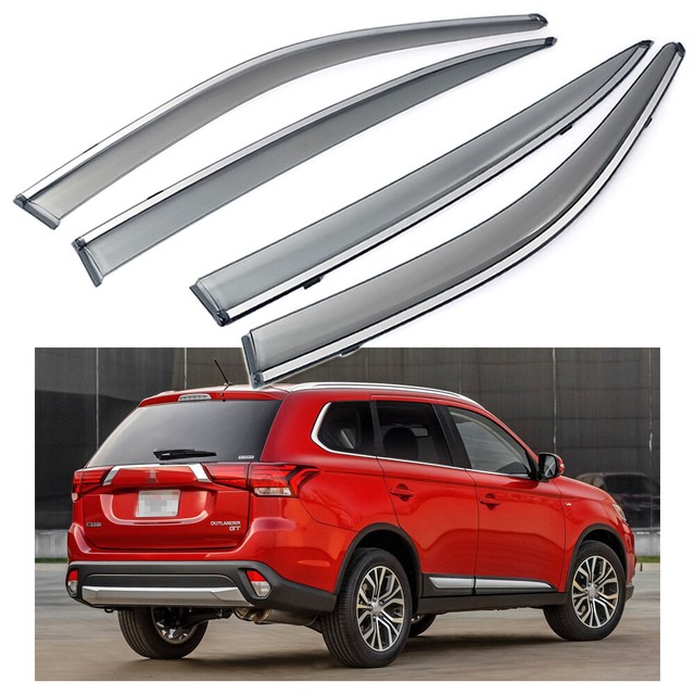 4 Window Visor Vent Deflector Sun/Rain Guards for Mitsubishi Outlander